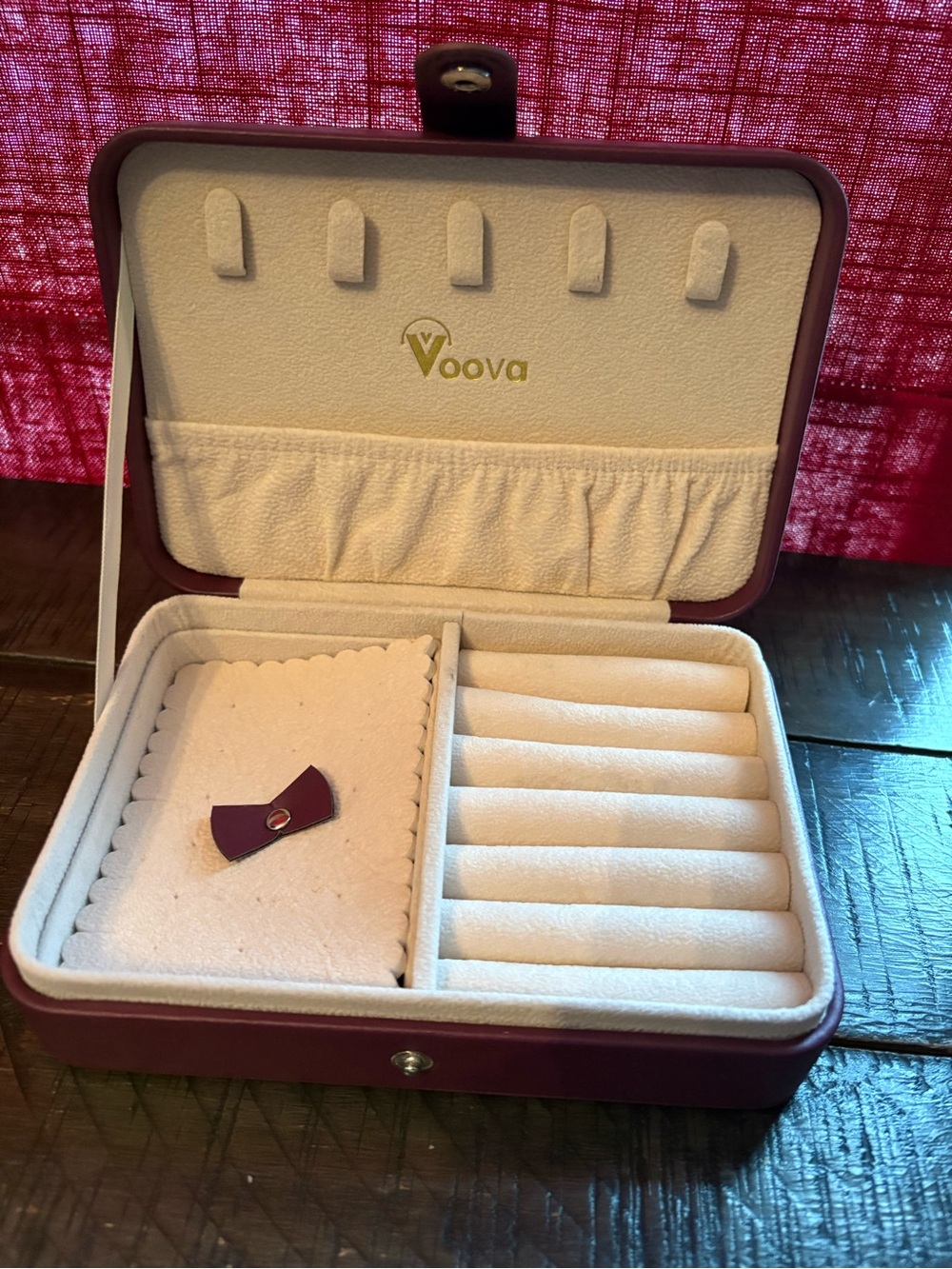 Voova Plum Travel Jewelry Box 6.5x4.5x1.75”